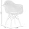 Fabulaxe Mid-Century Modern Style Fabric Lined Armchair with Beech Wooden Legs, White, PK 4 QI004325.WT.4 - alternate 5